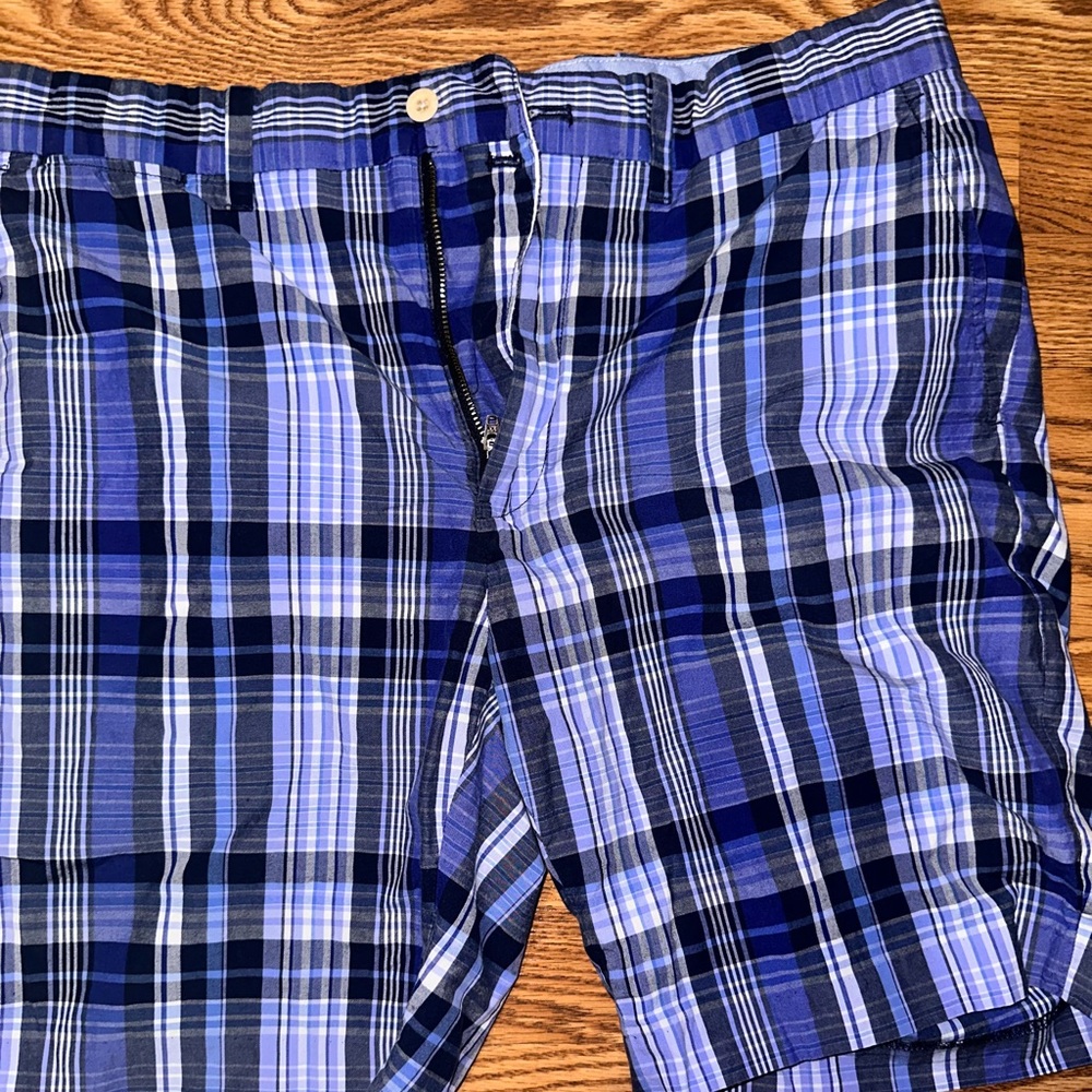 RALPH LAUREN POLO GOLF - BLUE PLAID SHORTS- 10”